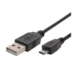 microUSB töltőkábel, 1m, fekete USB A/MICRO-1