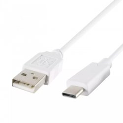 USB-C töltőkábel, 1m, fehér USBC 1