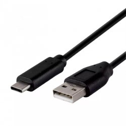 USB-C töltőkábel, 1m, fekete USB A/C-1