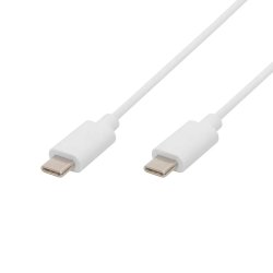 USB C-C töltőkábel, 60W, 1m, fehér